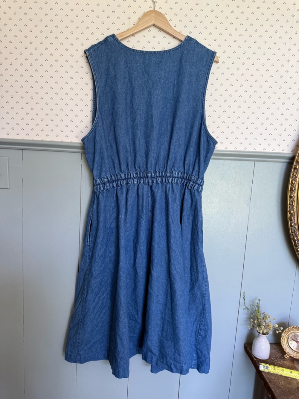 Vintage Jumper Dress Classic Denim Button-Front Dress - Picture 3 of 7